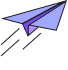 Purple paper airplane